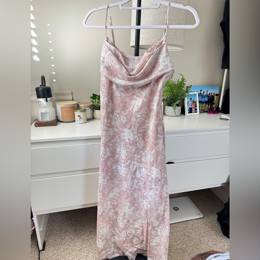 Hello Molly Slip Floral Midi Dress- Pink